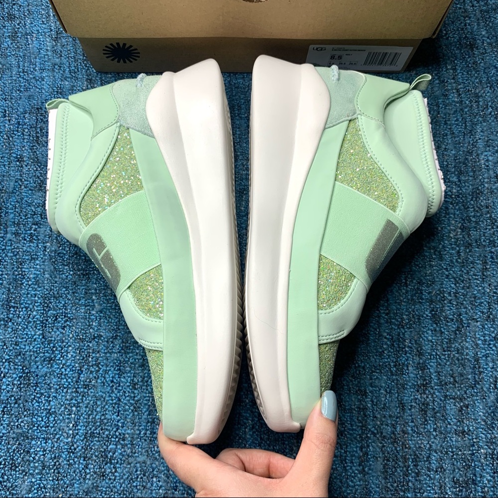 UGG Neutra Chunky Glitter Platform Sneaker in Mint Green Slip On - Picture 4 of 10